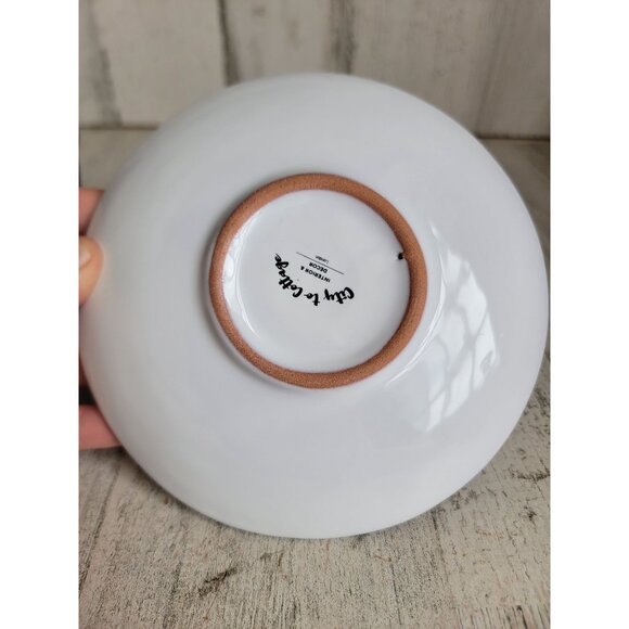 City to cottage dark blue striped teacup mug saucer set - Picture 7 of 8